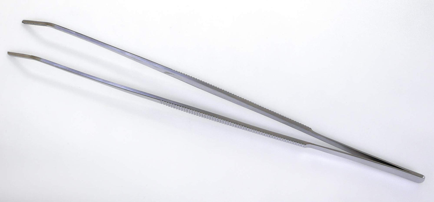 Anex No.159 Stainless Steel Serrated Tweezers with Curved Tip 300mm-Kiichin - The #1 Place for Japanese Goods in Your Hand!