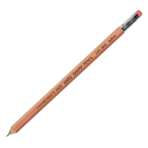 Ohto Aps-280 Mechanical Pencil with Eraser - Natural Wooden Shaft-Kiichin - The #1 Place for Japanese Goods in Your Hand!
