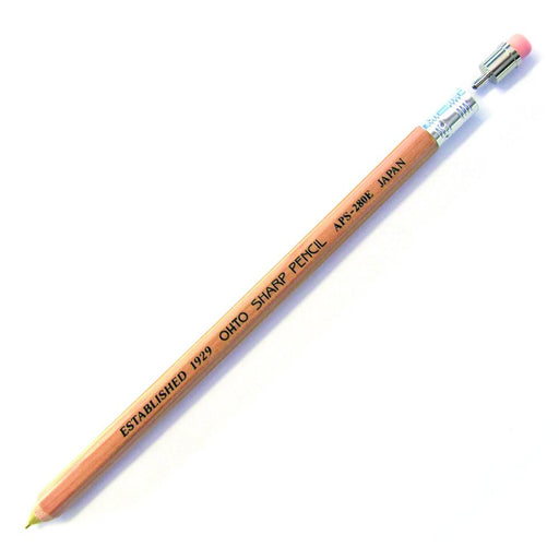 Ohto Aps-280 Mechanical Pencil with Eraser - Natural Wooden Shaft-Kiichin - The #1 Place for Japanese Goods in Your Hand!