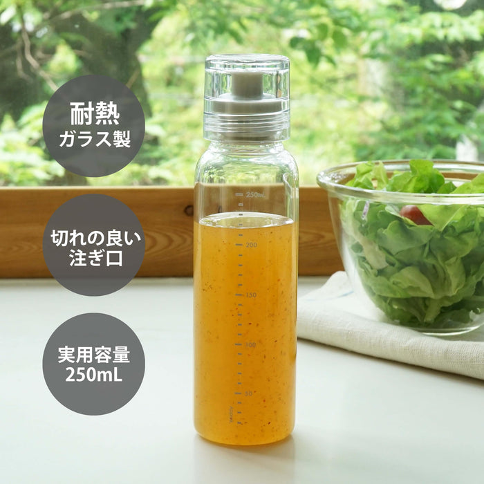 Hario Dressing Bottle Slim 250ml Pale Gray Boiling Water Safe DBSN-250-PGR-Kiichin - The #1 Place for Japanese Goods in Your Hand!