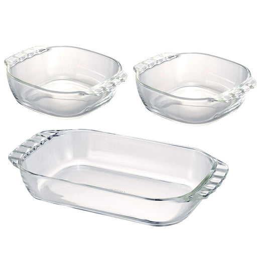 Hario Heat Resistant Glass Toaster Plates Set of 3 Made in Japan HTZ-2808-Kiichin - The #1 Place for Japanese Goods in Your Hand!