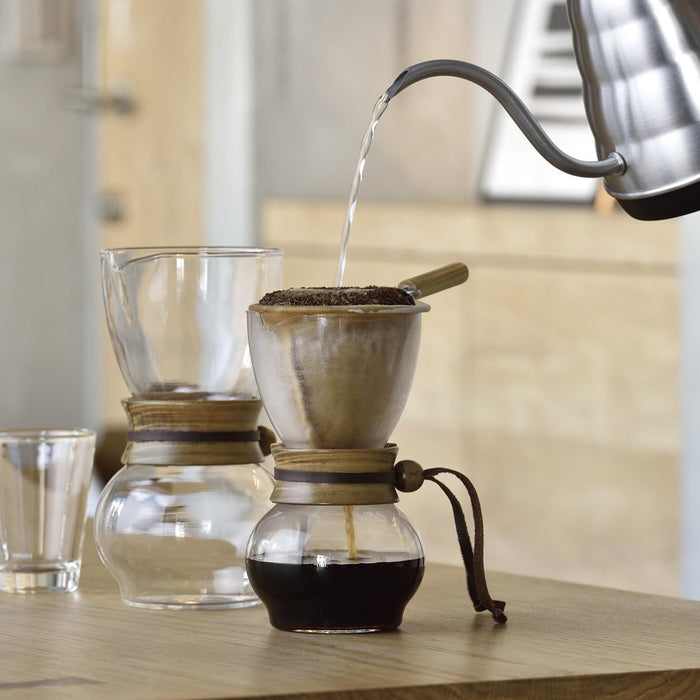 Hario Nel Drip Pot Wood Neck Coffee Maker for 1-2 Cups Gift Set-Kiichin - The #1 Place for Japanese Goods in Your Hand!