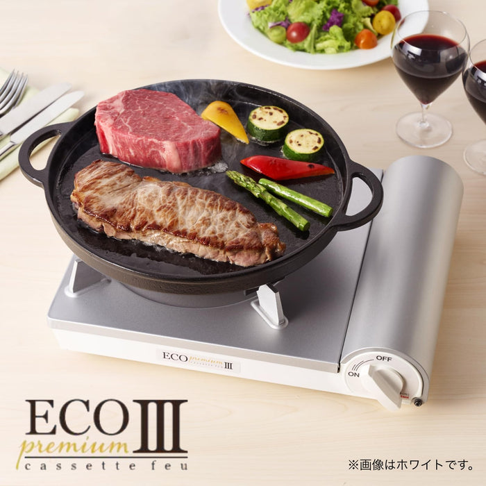 Iwatani Portable Gas Stove Eco Premium III - Tabletop Disaster Ready Black