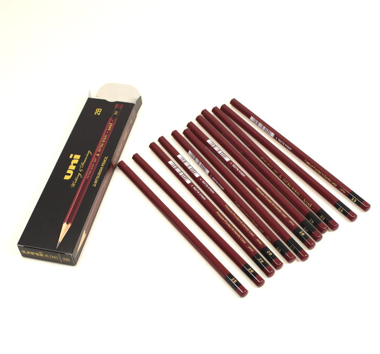 Mitsubishi Pencil Uni-K 2B Pack High-Quality Writing Box of 12 Pencils-Kiichin - The #1 Place for Japanese Goods in Your Hand!