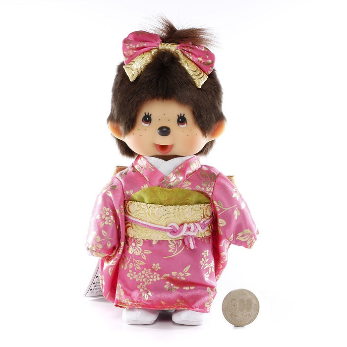Sekiguchi Monchhichi Girl Plush Toy Furisode Style 20cm Height-Kiichin - The #1 Place for Japanese Goods in Your Hand!