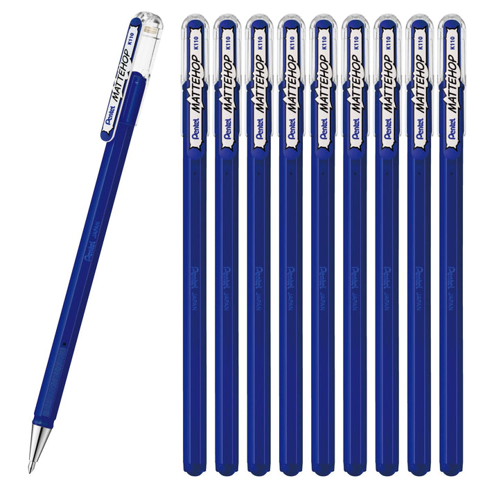Pentel Matte Hop Blue Color Ballpoint Pen 10 Pieces Pack - K110-Vc Series-Kiichin - The #1 Place for Japanese Goods in Your Hand!