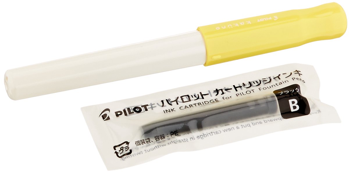 Pilot Kakuno Soft Yellow Fountain Pen with F Soft Tip FKA1SRSYF Model-Kiichin - The #1 Place for Japanese Goods in Your Hand!