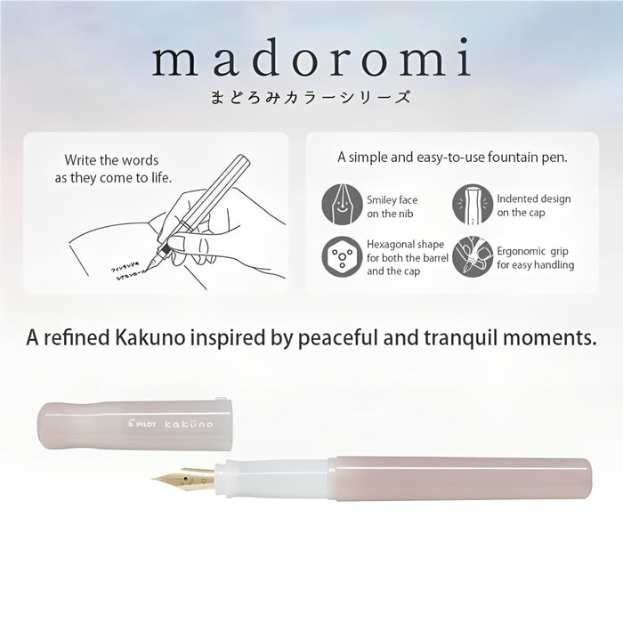 Pilot Kakuno Fountain Pen Madoromi Light Blue Fine Nib F