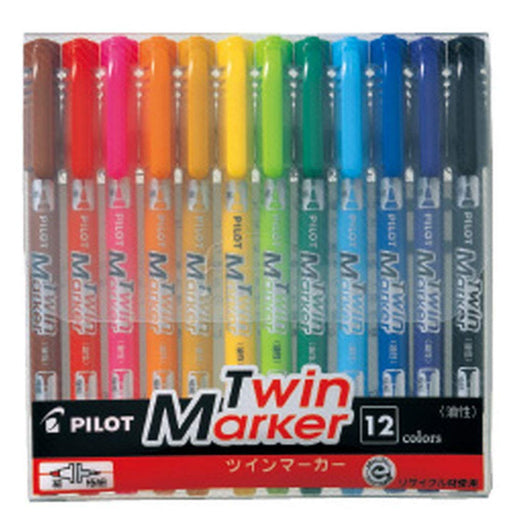Pilot MEF-144EU-12C Twin Marker Fine/Extra Fine 12-Color Set-Kiichin - The #1 Place for Japanese Goods in Your Hand!