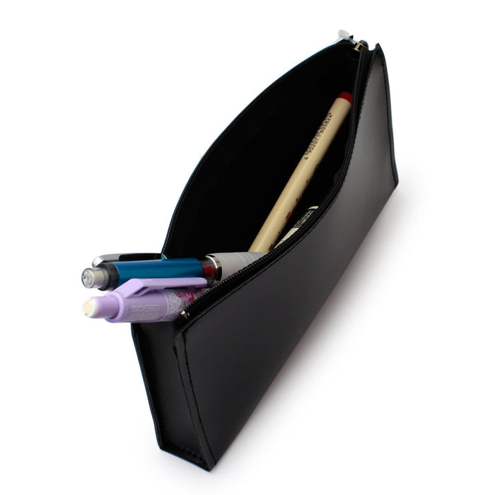 Pilot Large Black Synthetic Leather Soft Pencil Case-Kiichin - The #1 Place for Japanese Goods in Your Hand!
