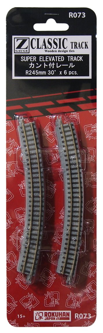 Rokuhan Z Gauge R073 Canted Rail R245-30 Degree Set 6 Pieces-Kiichin - The #1 Place for Japanese Goods in Your Hand!
