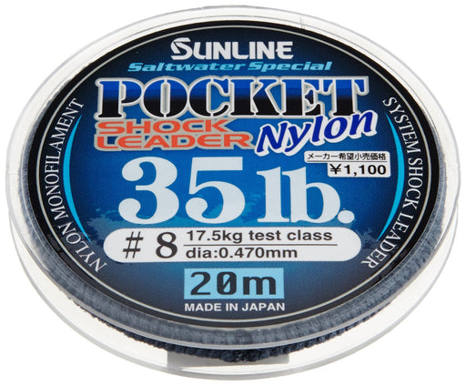 Sunline Shock Leader Saltwater Special Pocket Nylon 20M #8 Natural Clear Leader-Kiichin - The #1 Place for Japanese Goods in Your Hand!