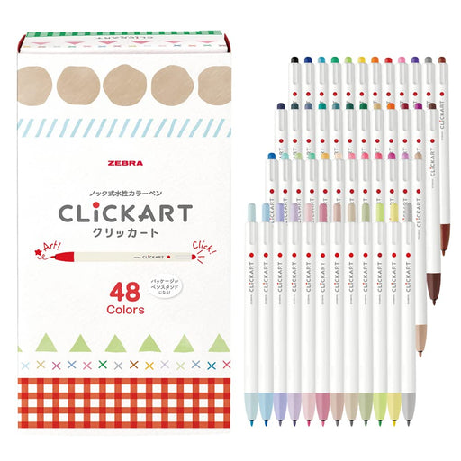 Zebra Clickart Water-Based Pen Set 48 Vibrant Colors Wyss22-48C-Kiichin - The #1 Place for Japanese Goods in Your Hand!