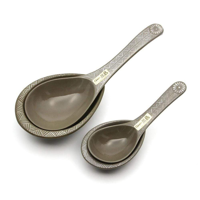 Ginpo Banko Ware Renge Soup Spoon & Spoon Rest Small - Rest for Spoons-Kiichin - The #1 Place for Japanese Goods in Your Hand!