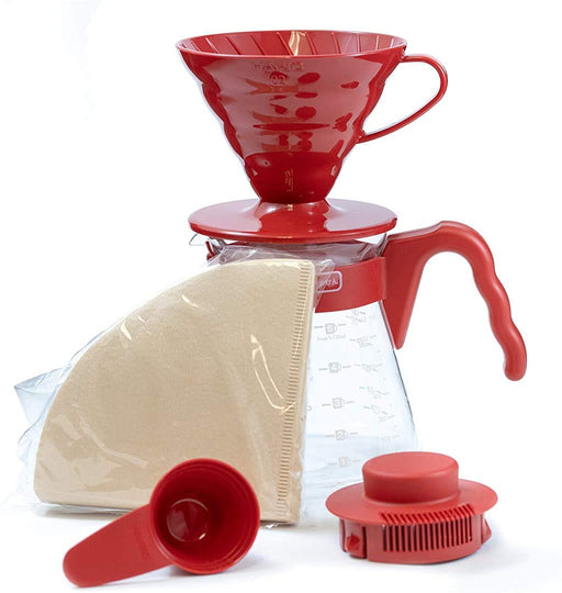 Hario V60 02 Coffee Drip Set 1-4 Cups Red VCSD-02R-Kiichin - The #1 Place for Japanese Goods in Your Hand!