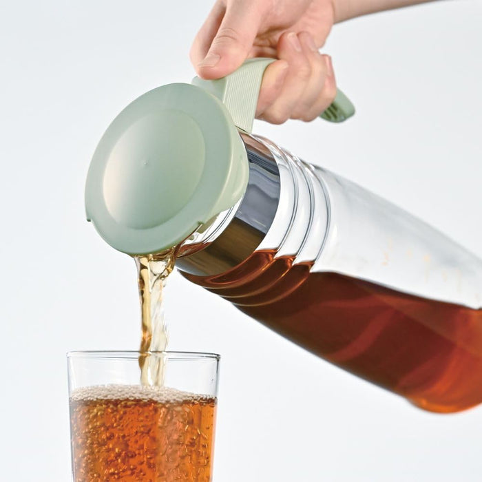 Hario HCC-12-SG Cold Brew Tea Pot 1200ml Smoky Green Japan-Kiichin - The #1 Place for Japanese Goods in Your Hand!