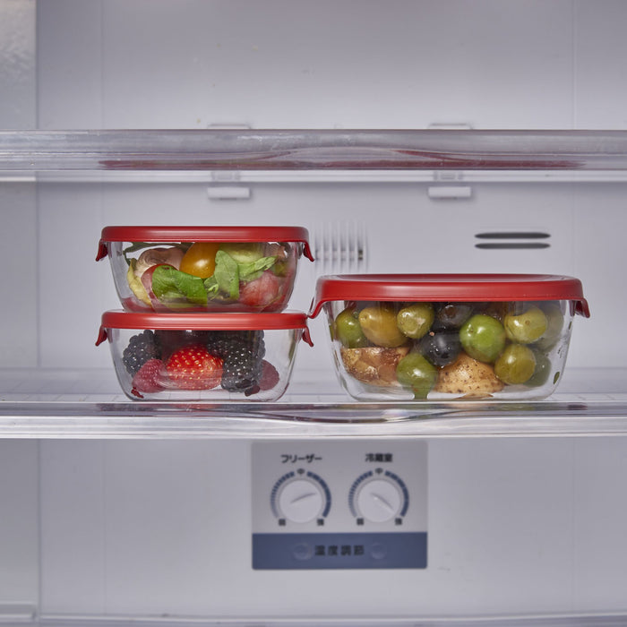 Hario KST-2012-R Heat Resistant Glass Storage Container 3pcs Japan-Kiichin - The #1 Place for Japanese Goods in Your Hand!