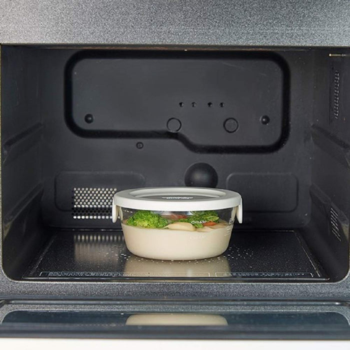 Hario Glass Storage Container Set (3) - Heat Resistant, White, Made In Japan-Kiichin - The #1 Place for Japanese Goods in Your Hand!