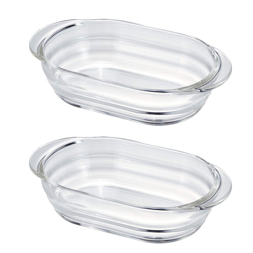 Hario HGZO-1812 Heat-Resistant Glass Gratin Dish Set of 2 Japan-Kiichin - The #1 Place for Japanese Goods in Your Hand!