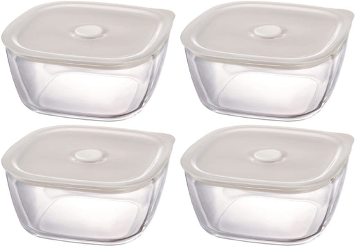 Hario Japan Glass Airtight Storage Container Set (1200ml, 4-Pack)-Kiichin - The #1 Place for Japanese Goods in Your Hand!