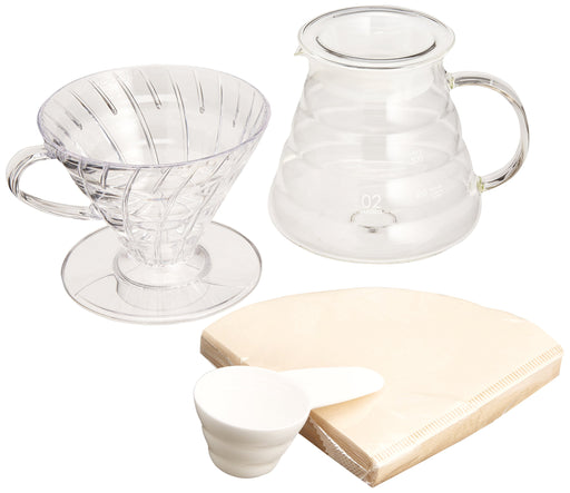 Hario V60 Coffee Set 1-4 People VDST-02T Transparent Drip-Kiichin - The #1 Place for Japanese Goods in Your Hand!
