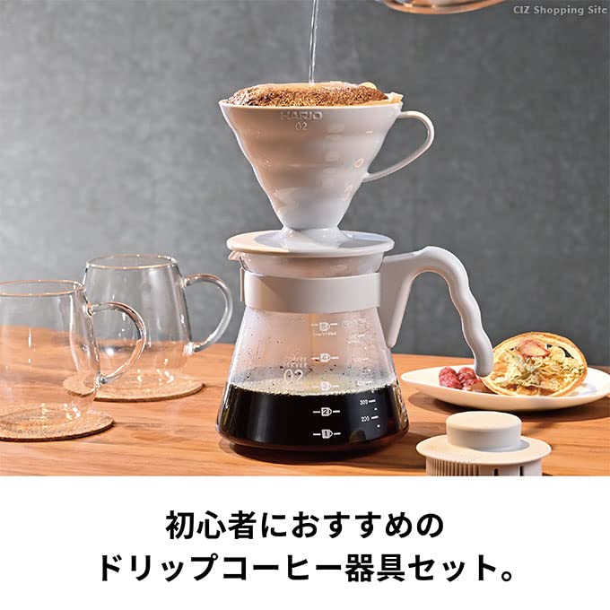 Hario V60 Coffee Server Set 1-4 Cups VCSD-02PGR Japan-Kiichin - The #1 Place for Japanese Goods in Your Hand!