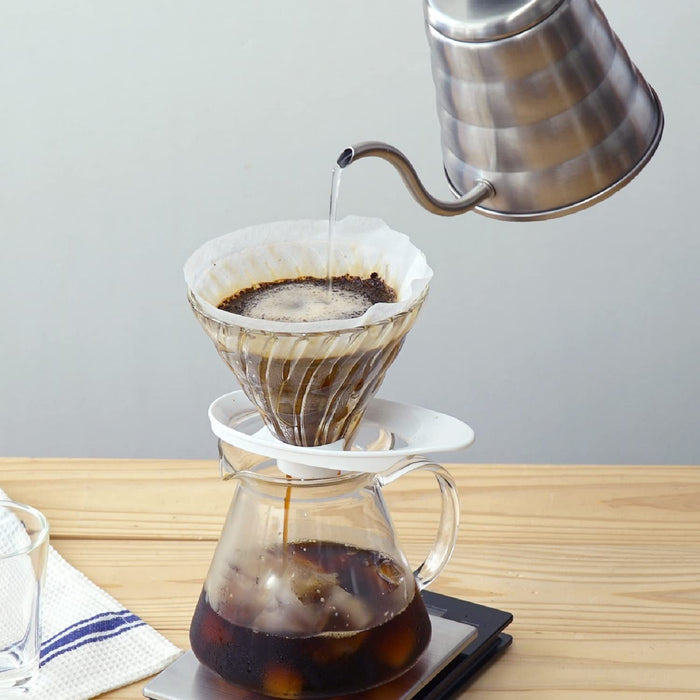 Hario V60 Glass Dripper 02 White 1-4Cups Japan VDGR-02-W-Kiichin - The #1 Place for Japanese Goods in Your Hand!