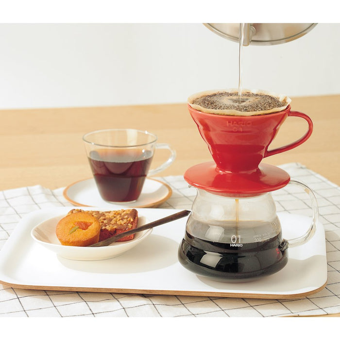 Hario V60 Ceramic Red Coffee Dripper 01 - Japanese Design - 1-2 Cup Capacity-Kiichin - The #1 Place for Japanese Goods in Your Hand!