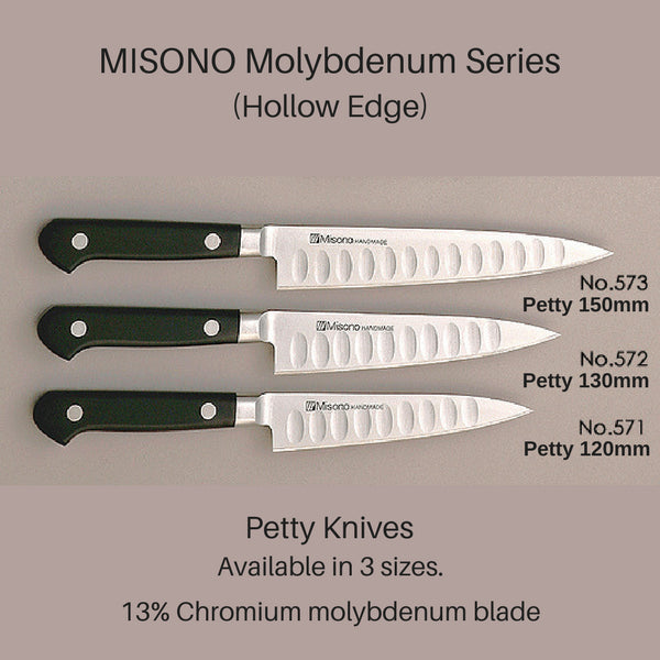 Misono Molybdenum Petty Knife (Hollow Edge) - 150mm (No.573)-Kiichin - The #1 Place for Japanese Goods in Your Hand!