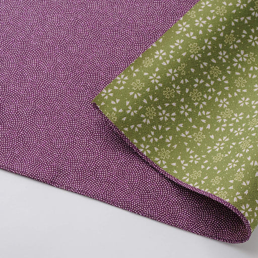 Musubi Furoshiki 70Cm Reversible Shark Purple-Green - Made In Japan-Kiichin - The #1 Place for Japanese Goods in Your Hand!