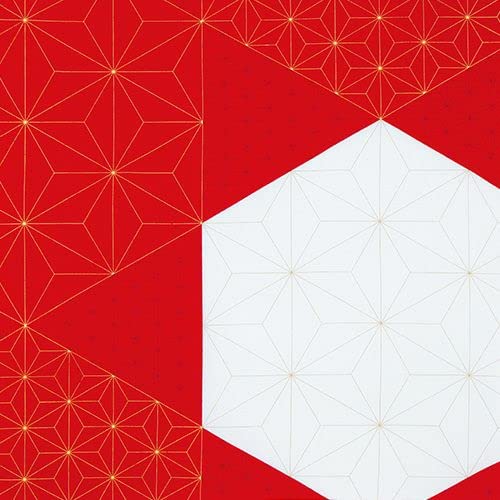 Musubi Furoshiki 70Cm Cotton Hemp Leaf Turtle Shell Red - Authentic Japanese Design-Kiichin - The #1 Place for Japanese Goods in Your Hand!