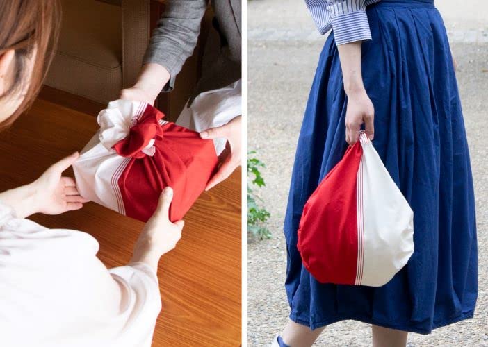 Musubi 70Cm Cotton Furoshiki Hare Cloth - Red Japanese Wrap-Kiichin - The #1 Place for Japanese Goods in Your Hand!