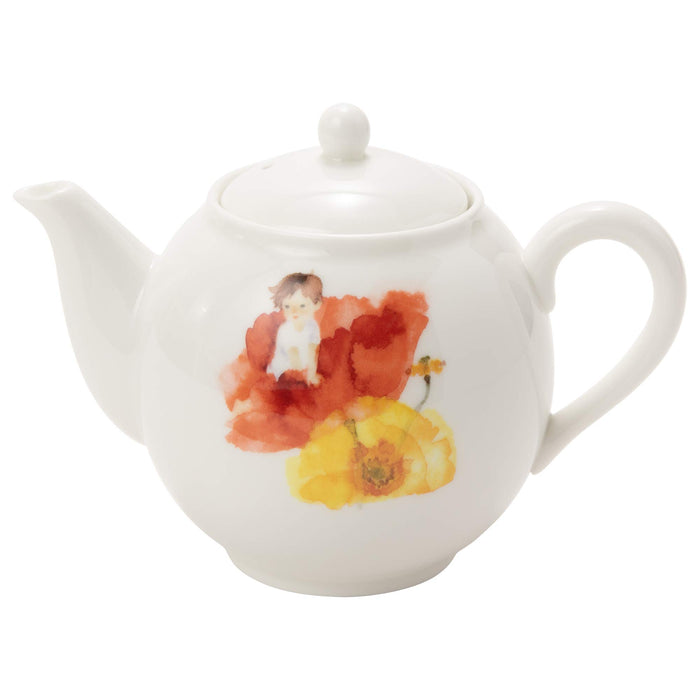 Narumi Chihiro Iwasaki Tea Pot - Poppy Flower Design - 330Cc Capacity - Made in Japan - Red-Kiichin - The #1 Place for Japanese Goods in Your Hand!