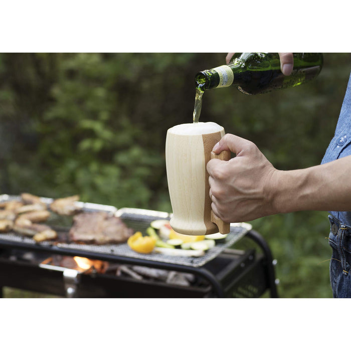 Riveret 500ml Beer Mug Set - White/Brown - Dishwasher Safe - Made In Japan (Rv-204Wb)-Kiichin - The #1 Place for Japanese Goods in Your Hand!