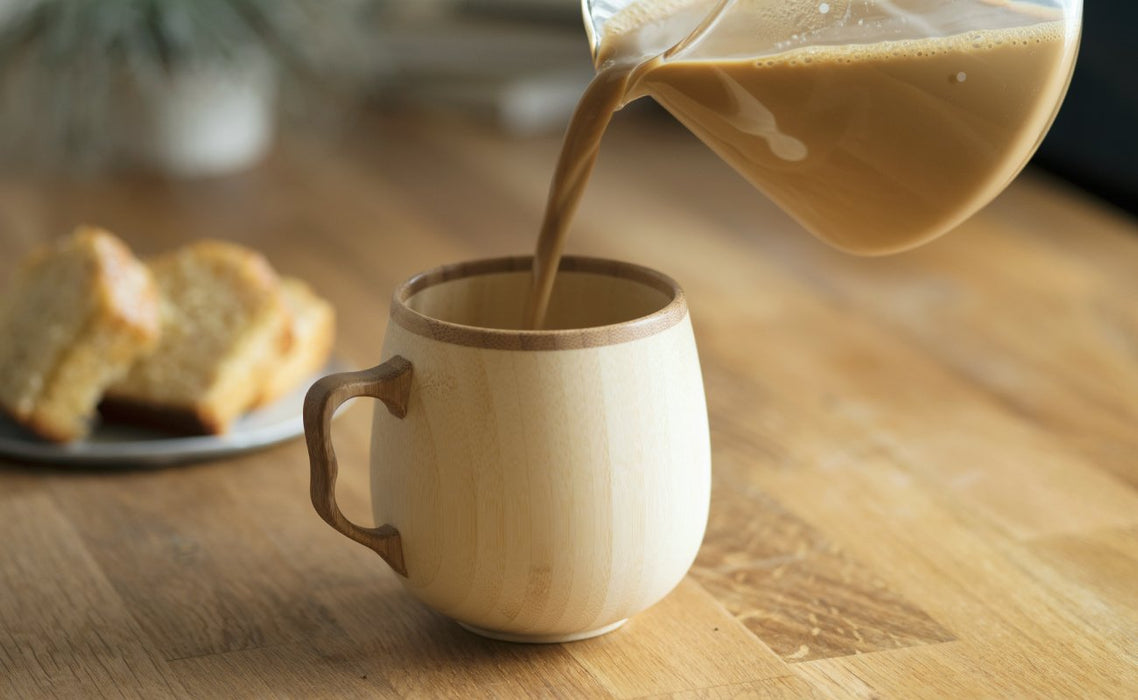 Riveret Cafe Au Lait Mug Cup Set - 350ml, Japan, Dishwasher Safe, White/Brown-Kiichin - The #1 Place for Japanese Goods in Your Hand!