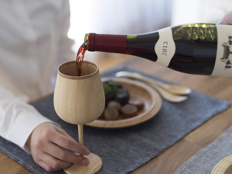 Riveret Japan Wine Glass Burgundy 380Ml Bamboo Dishwasher Safe White Rv-118W-Kiichin - The #1 Place for Japanese Goods in Your Hand!