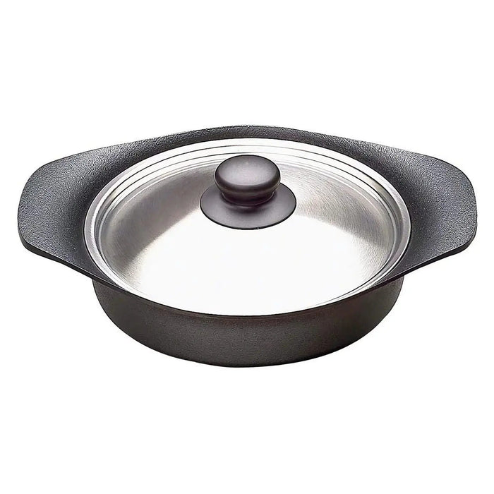 Nihon Yoshokki 22Cm Cast Iron Induction Shallow Casserole with Stainless Steel Lid-Kiichin - The #1 Place for Japanese Goods in Your Hand!