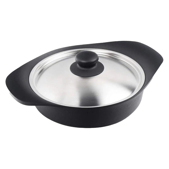 Nihon Yoshokki 22Cm Cast Iron Induction Shallow Casserole with Stainless Steel Lid-Kiichin - The #1 Place for Japanese Goods in Your Hand!