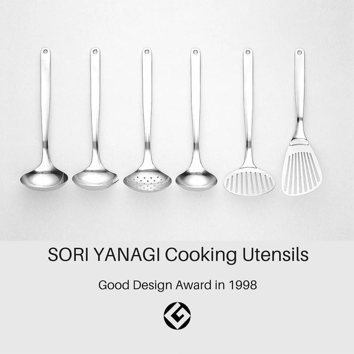 Sori Yanagi Large Stainless Steel Skimmer - Premium Quality Kitchen Utensil-Kiichin - The #1 Place for Japanese Goods in Your Hand!
