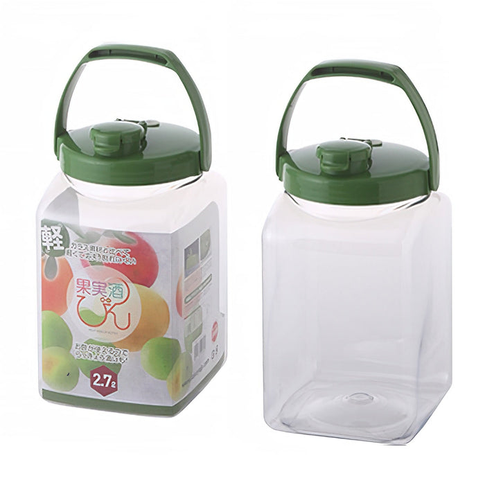Takeya Japan 2.7L Square Fruit Liquor Bottle with Handle - Premium Quality for Refreshing Beverages-Kiichin - The #1 Place for Japanese Goods in Your Hand!