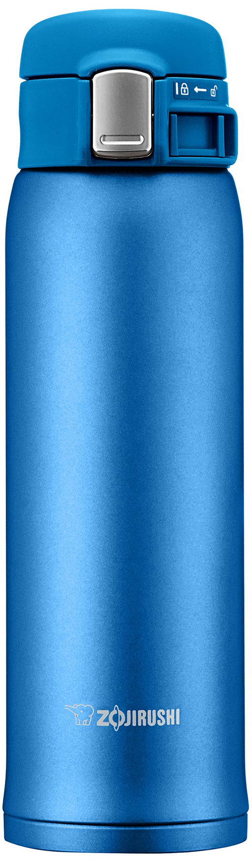 Zojirushi 480ml Matte Blue Stainless Mug - One Touch Open-Kiichin - The #1 Place for Japanese Goods in Your Hand!