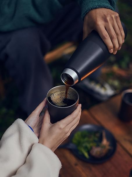 KINTO Trail 580ml Black Tumbler - Double Walled Vacuum for Heat & Cold Retention