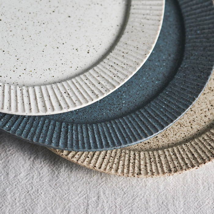 Aito Conti Earthen Texture Curry Plate 24cm Mino Ware Gray Japan-Made