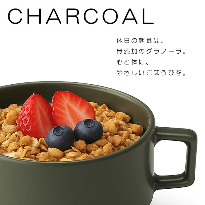 Aito Couleur Soup Cup 270ml Microwave Safe Charcoal Gray Mino Ware Japan