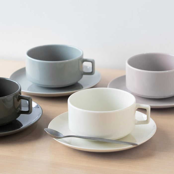 Aito Couleur Soup Cup 270ml Microwave Safe Charcoal Gray Mino Ware Japan