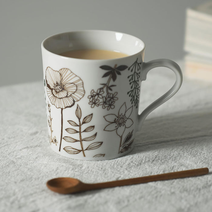 Aito Seisakusho Floral Lightweight Microwave Safe Mug 340Ml Mino Ware
