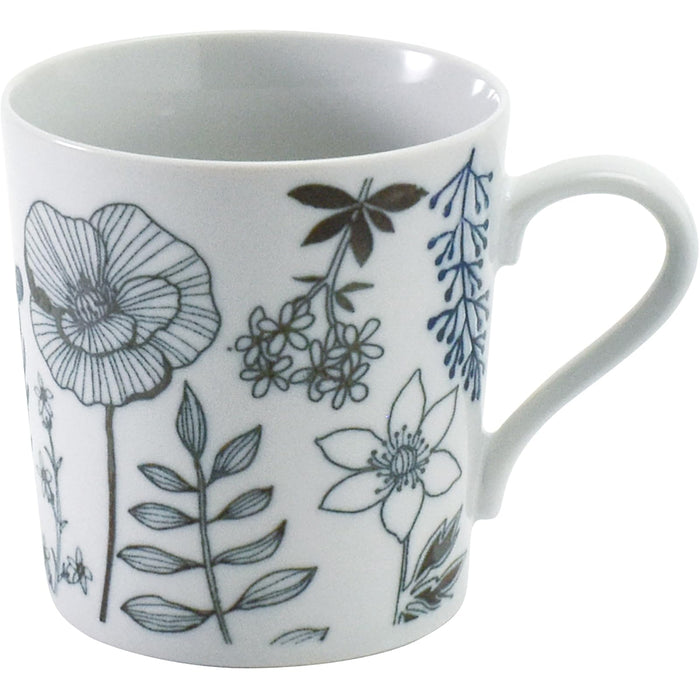 Aito Seisakusho Flower Pattern Large 340ml Mug Mino Ware Microwave Safe