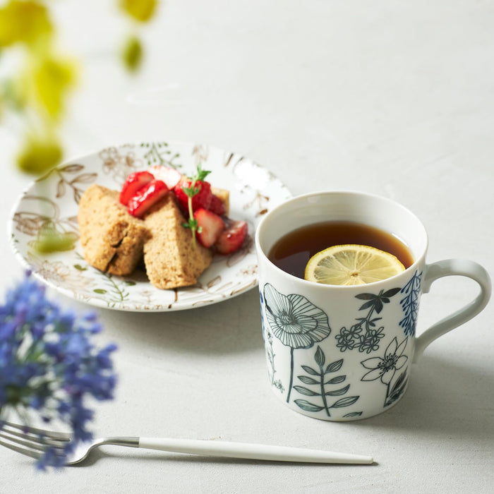 Aito Seisakusho Flower Pattern Large 340ml Mug Mino Ware Microwave Safe