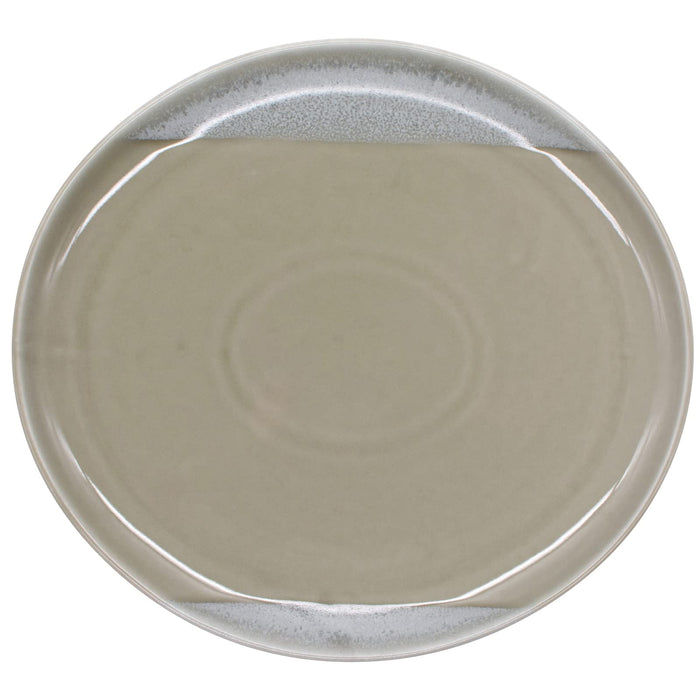 Aito Itsumo Leak-Proof Cafe Plate 23x21cm Gray Mino Ware Dishwasher Safe