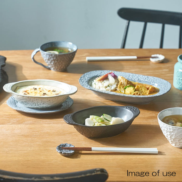 Aito Lien Heat-Resistant Gratin Dish 20x12cm Microwave Safe Black Mino Ware